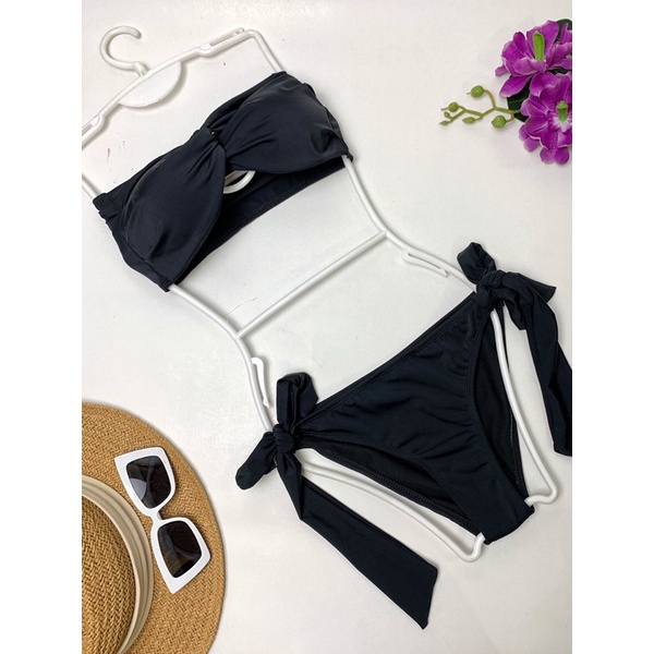 Bikini đồ bơi 2 mảnh áo xoắn xanh rêu