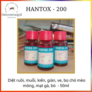 HANTOX - 200 Thuốc diệt ruồi, muỗi, ve, rận, bọ nhảy, bọ chét - 50ml .