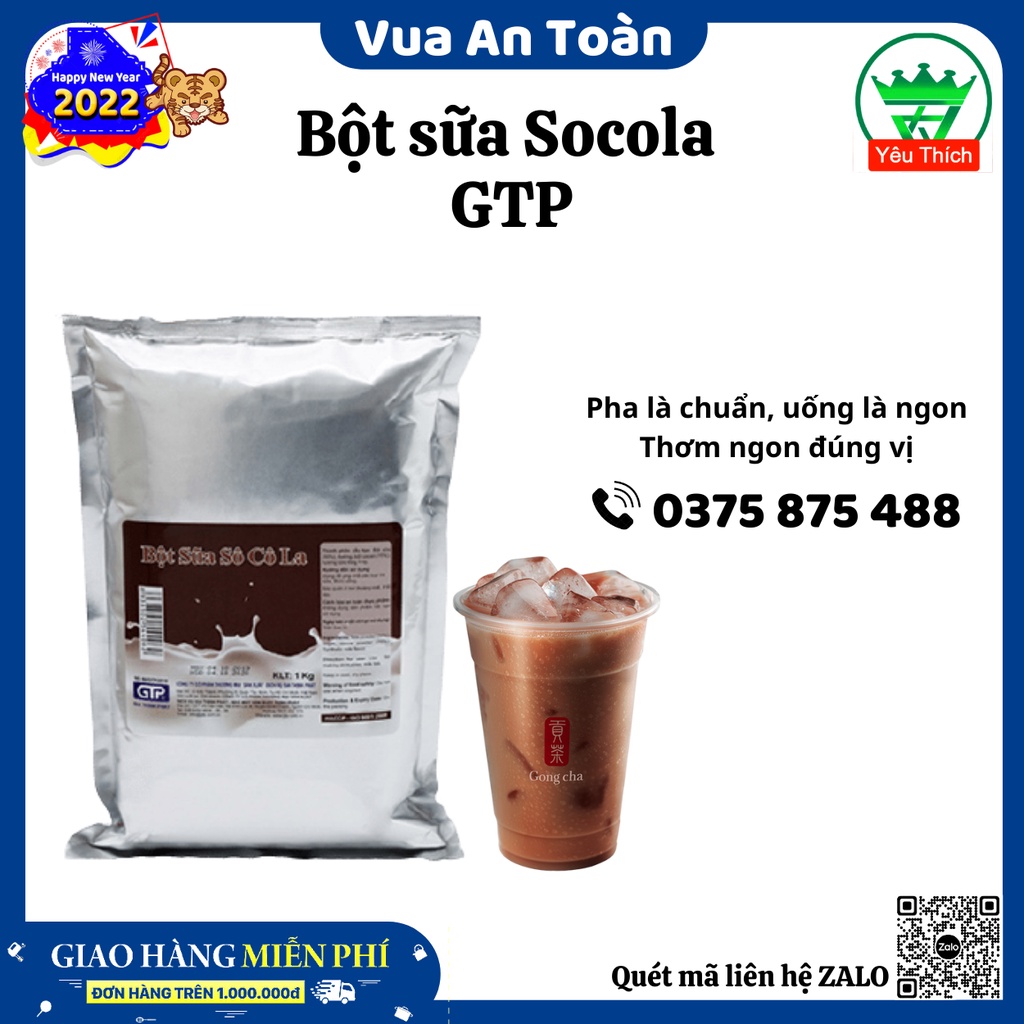 Bột sữa Sô cô la GTP 1kg Làm Trà Sữa Socola