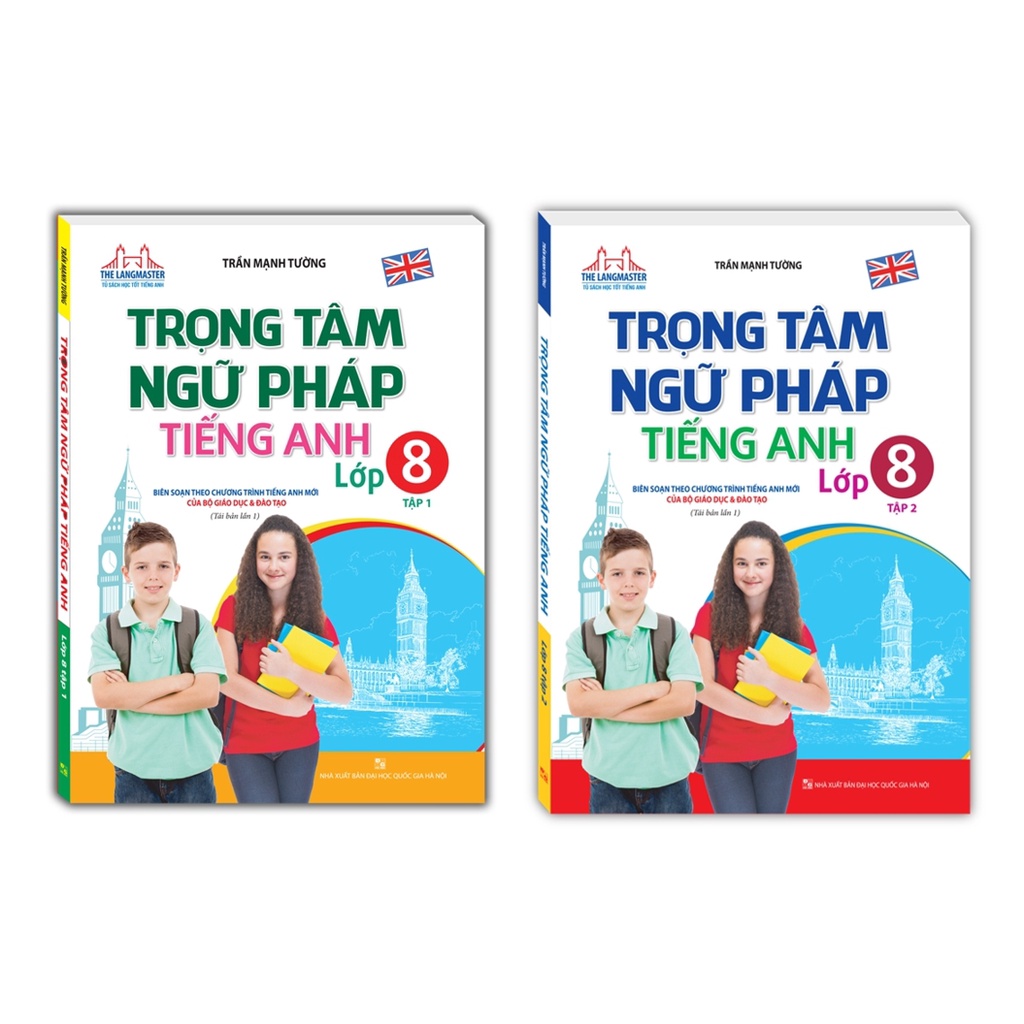 Sách - Combo trọng tâm ngữ pháp tiếng Anh lớp 8 (T1 + T2)