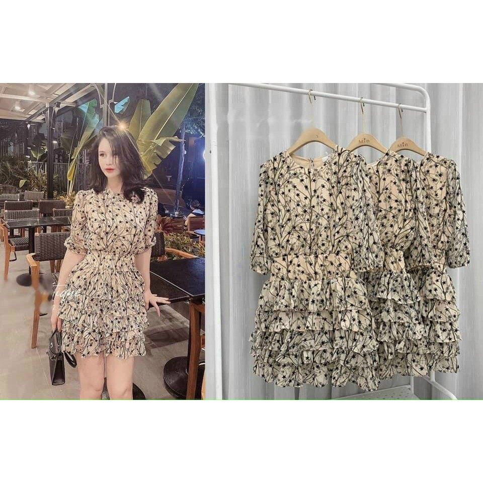 HOT ĐẦM THIẾT KẾ, Đầm Cao Cấp Voan Tầng Bông Sương DÁNG XÒE, 3 TẦNG, CỔ LỌ, TAY DÀI SIÊU XINH | BigBuy360 - bigbuy360.vn