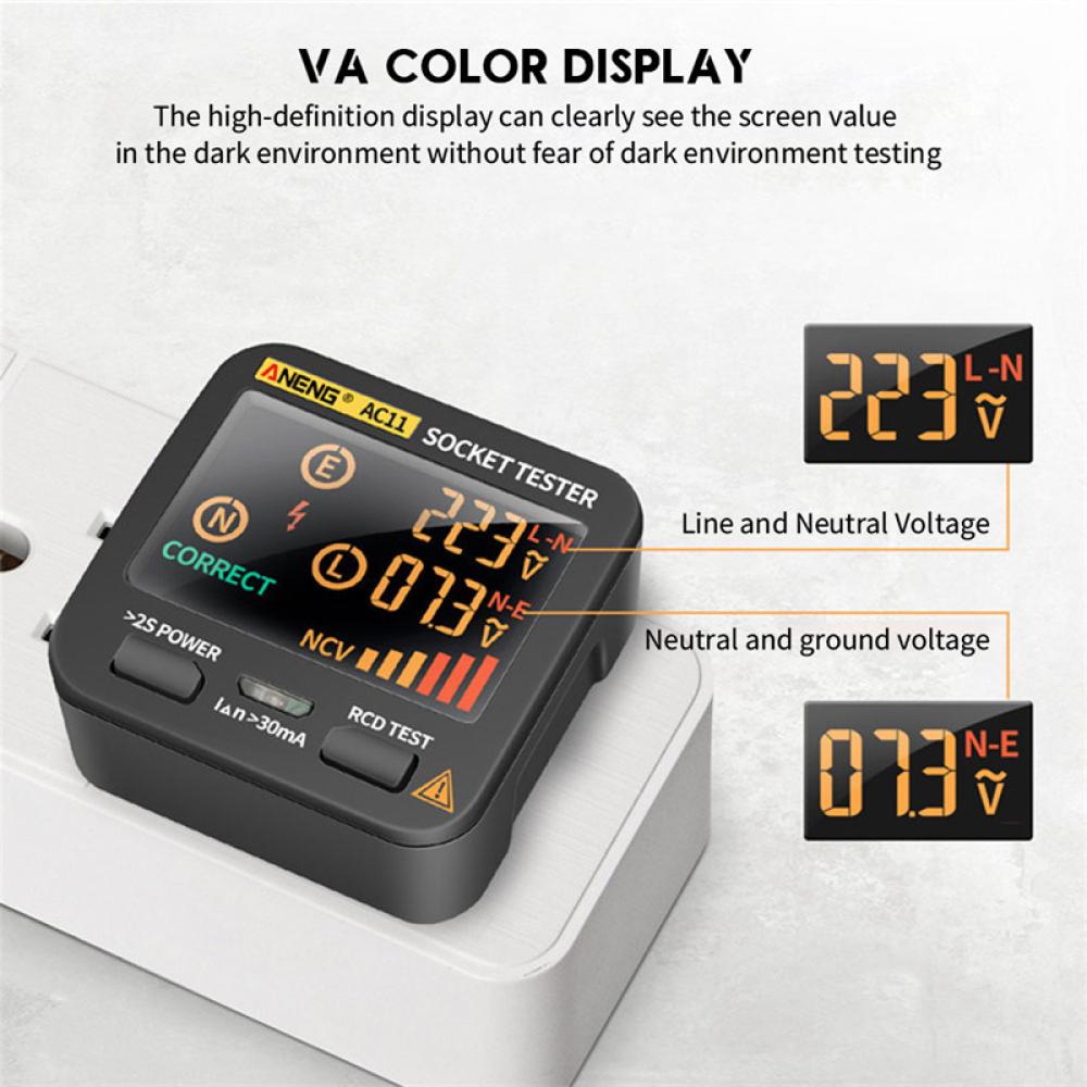 Ổ Cắm Điện Thông Minh ANENG AC11 Kiểm Tra Điện Áp US / UK / EU / AU Plug V4X3