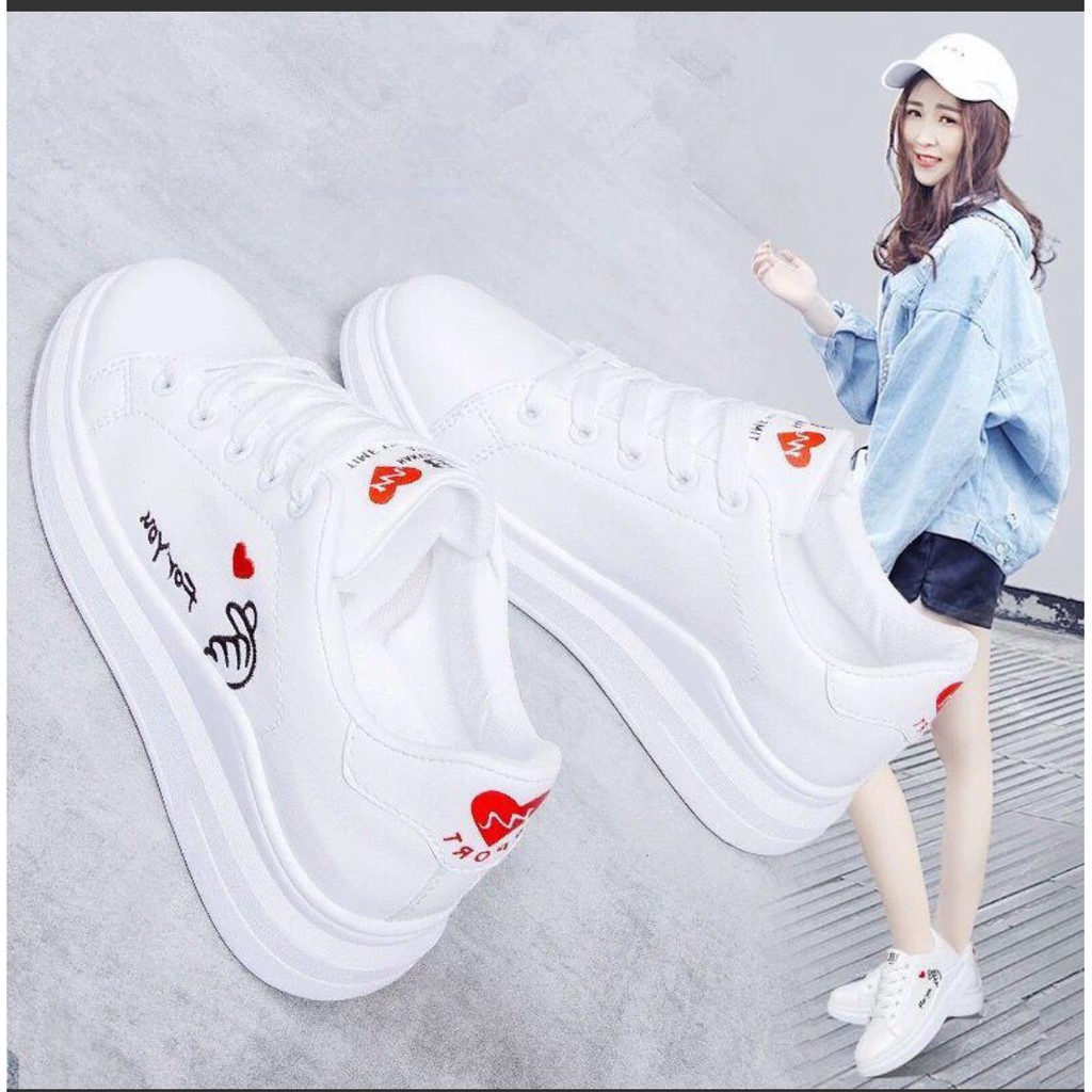 Giày Nữ, Giày Thể Thao sneakers, Độn đế, Tăng Chiều Cao, Màu Trắng, Chất Liệu da PU, Phù hợp cho Học sinh Đi Học, Đi làm | BigBuy360 - bigbuy360.vn