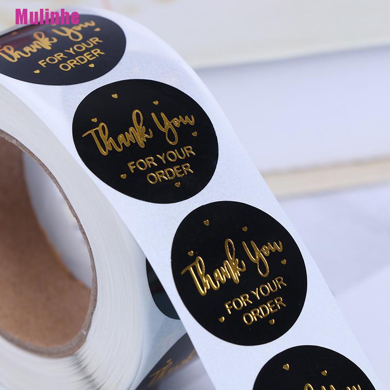 Set 500 Miếng Dán Màu Hồng Đen In Chữ handmade with Your Order