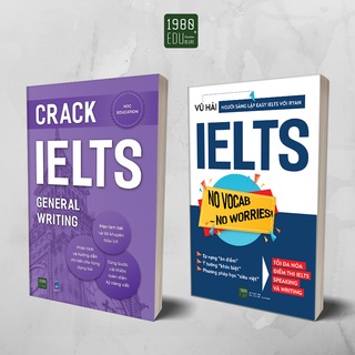 Sách - combo 2 cuốn: crack ielts general writing + ielts no vocab - no worries!