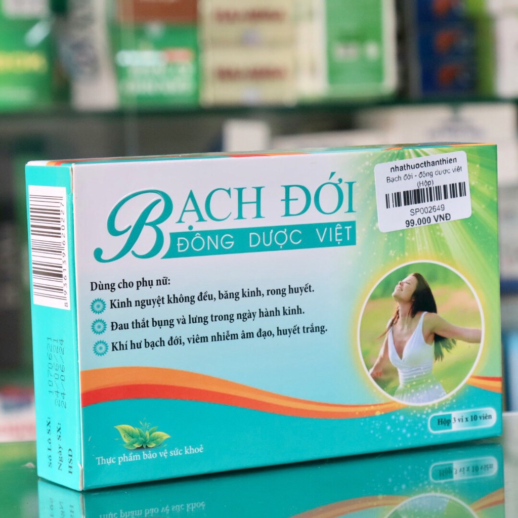Bạch đới Đông Dược Việt – Hỗ trợ điều hòa kinh nguyệt, giảm viêm nấm âm đạo (Hộp 30 viên)