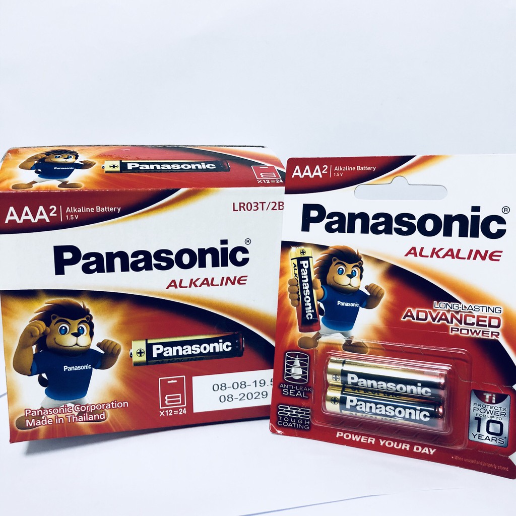 Chính hãng pin đũa kiềm AAA Alkaline Panasonic 1 vỉ 2 viên(LR03T/2B)