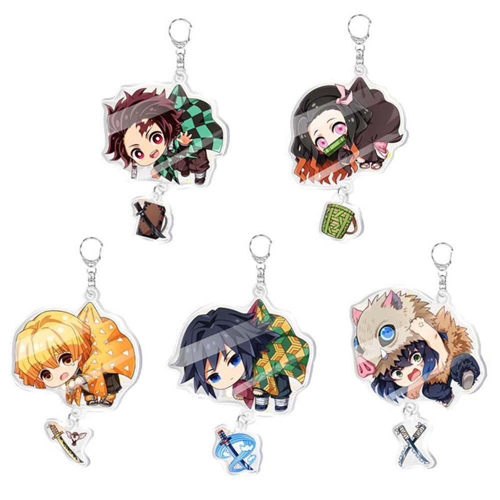 Móc Khóa Nhựa Acrylic Họa Tiết Hoạt Hình Kimetsu Demon Slayer