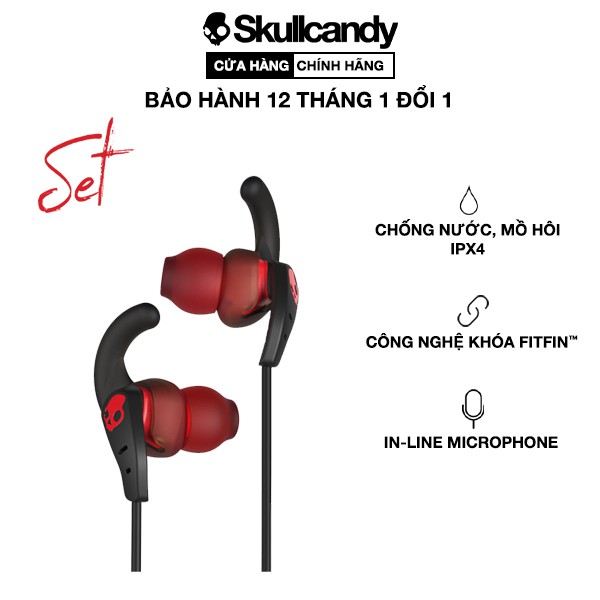 [Mã 2404EL10K giảm 10K đơn 20K] Tai Nghe Nhét Tai Thể Thao Skullcandy Set In-Ear - Bảo hành 12 tháng chính hãng