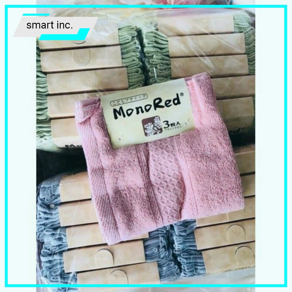 3 Khăn Lau Mặt Monored Nhật Bản 🚀FREESHIP🚀 Cho Em Bé Trẻ Con 100% Cotton, Cao Cấp, Mềm Mịn Kháng Khuẩn Nano 34x34cm