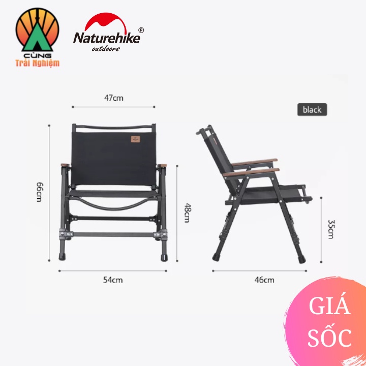 Ghế cắm traị, câu cá Naturehike có tựa, Gấp Gọn, Dễ Di Chuyển NH21JJ002