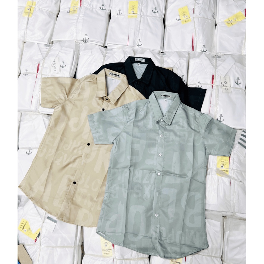 (Free Ship) Hàng Hot Mẫu Mới ÁO Sơ MI Nam Tay Ngắn In CHìm  Thời Trang Lịch Lãm Sang Trọng HÌnh Thật Shop Tự CHụp Kèm Vi