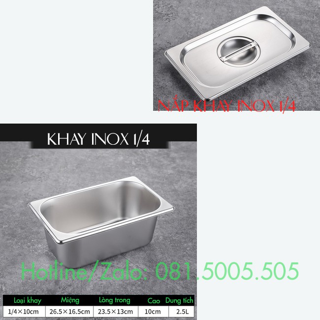 Khay đựng topping inox có nắp Khay đựng thạch Inox có nắp với đủ các size tự chọn