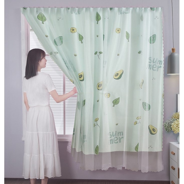 Rèm cửa dán tường 2 LỚP, Rèm Dán Cửa Sổ Chống Nắng - Dễ Dàng Vệ Sinh, Tháo Lắp