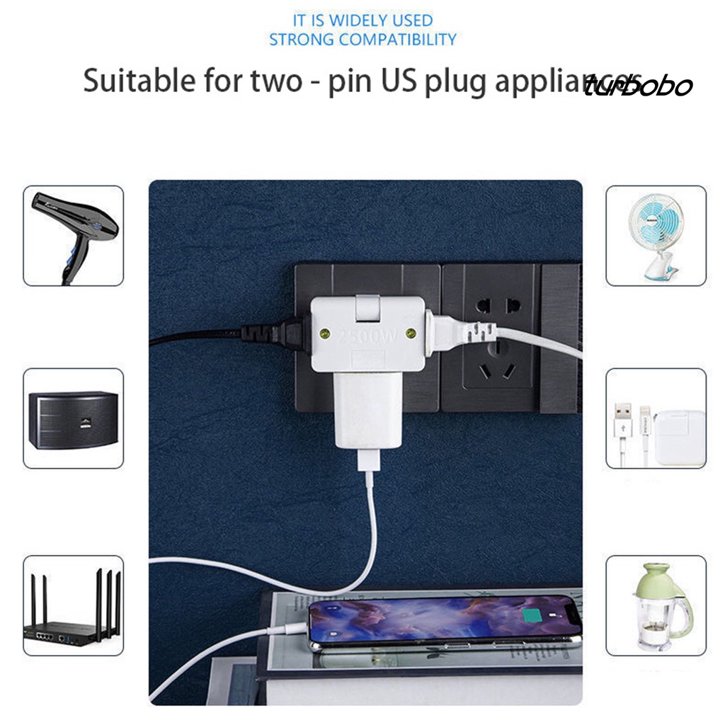 Bộ Chuyển Đổi Turbobo Ổ Cắm Xoay 180 Độ Tiêu Chuẩn Mỹ Cho Du Lịch