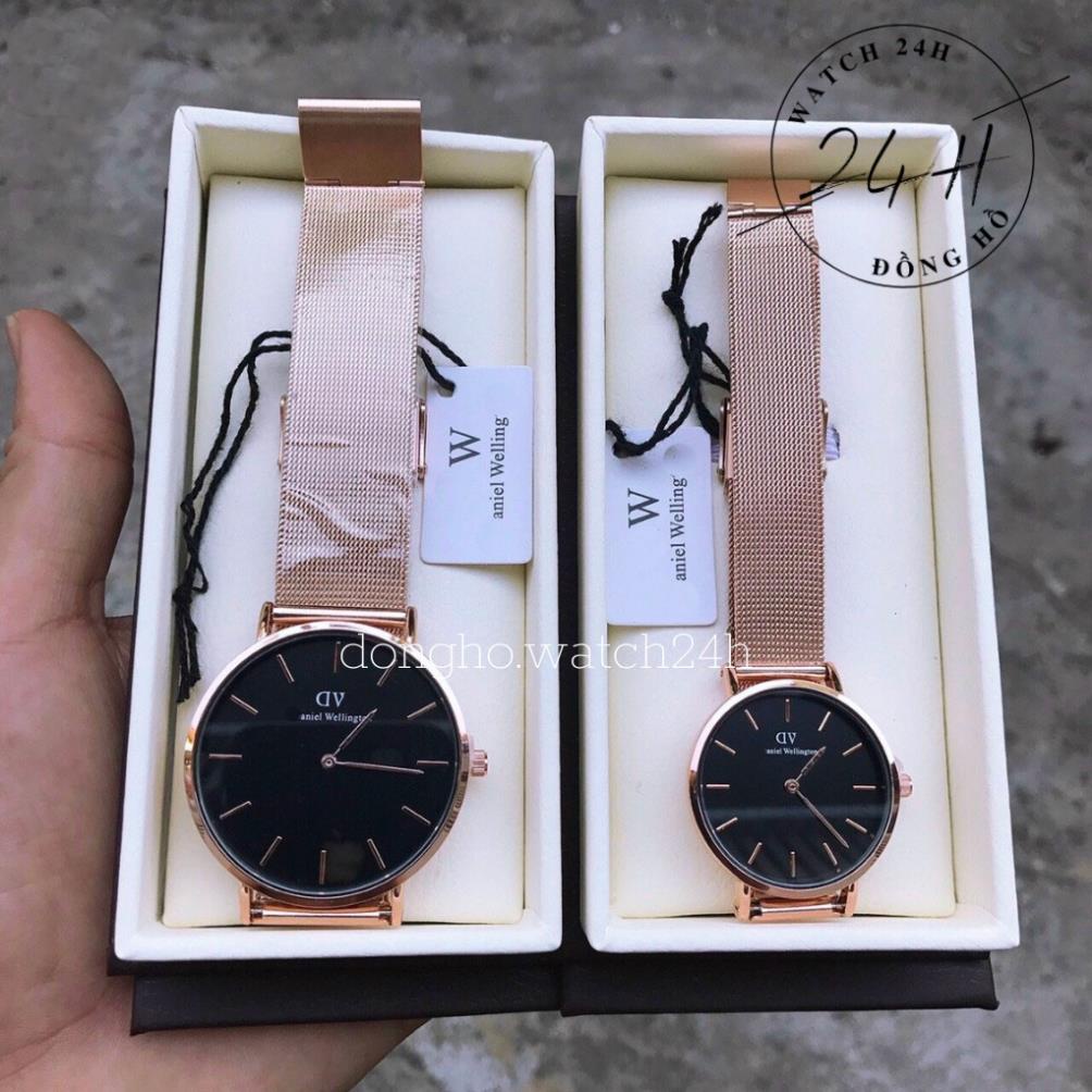 Đồng Hồ nam; đồng hỗ nữ DVV dây thép ko gỉ; đủ 2 size cho cặp đôi thích sự sang trọng và trẻ trung