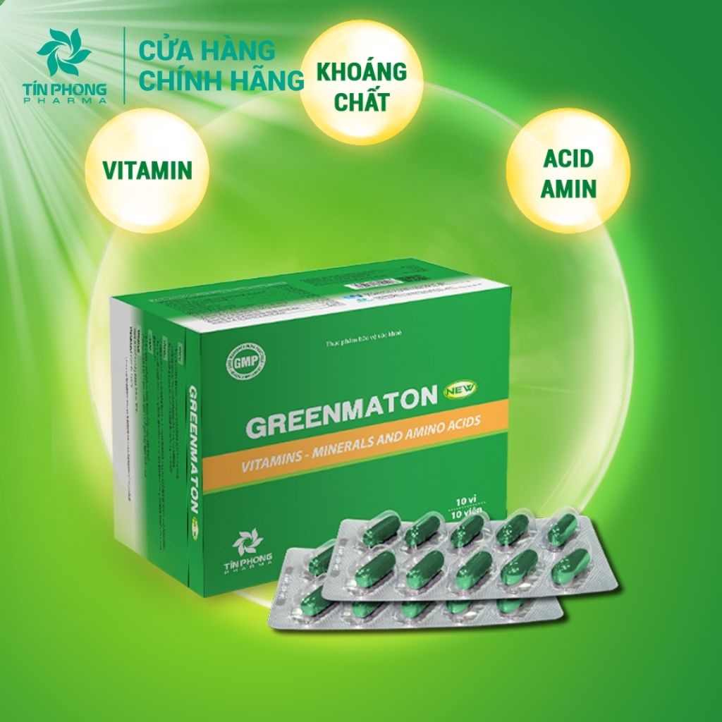 Viên Uống Bổ Sung Vitamin, Khoáng Chất Greenmaton Giúp Ăn Ngon, Ngủ Tốt Cải Thiện Sức Khỏe 100 Viên TTP008