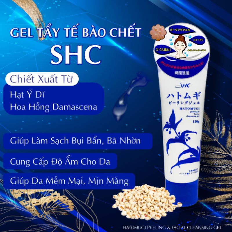 Gel Tẩy Tế Bào Chết Shci Hatomugi Peeling & Facial Cleansing Tuýp 120g