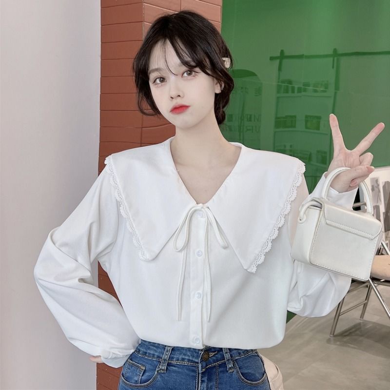 Áo Sơ Mi Cổ Búp Bê Tay Dài Dáng Rộng Phong Cách Phương Tây Mẫu Mới Thời Trang Mùa Xuân Cho Nữ 2022 | BigBuy360 - bigbuy360.vn