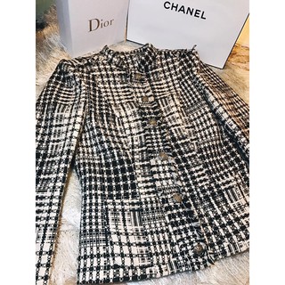 Áo  Dạ Tweed Cổ Tàu- Dày Dặn