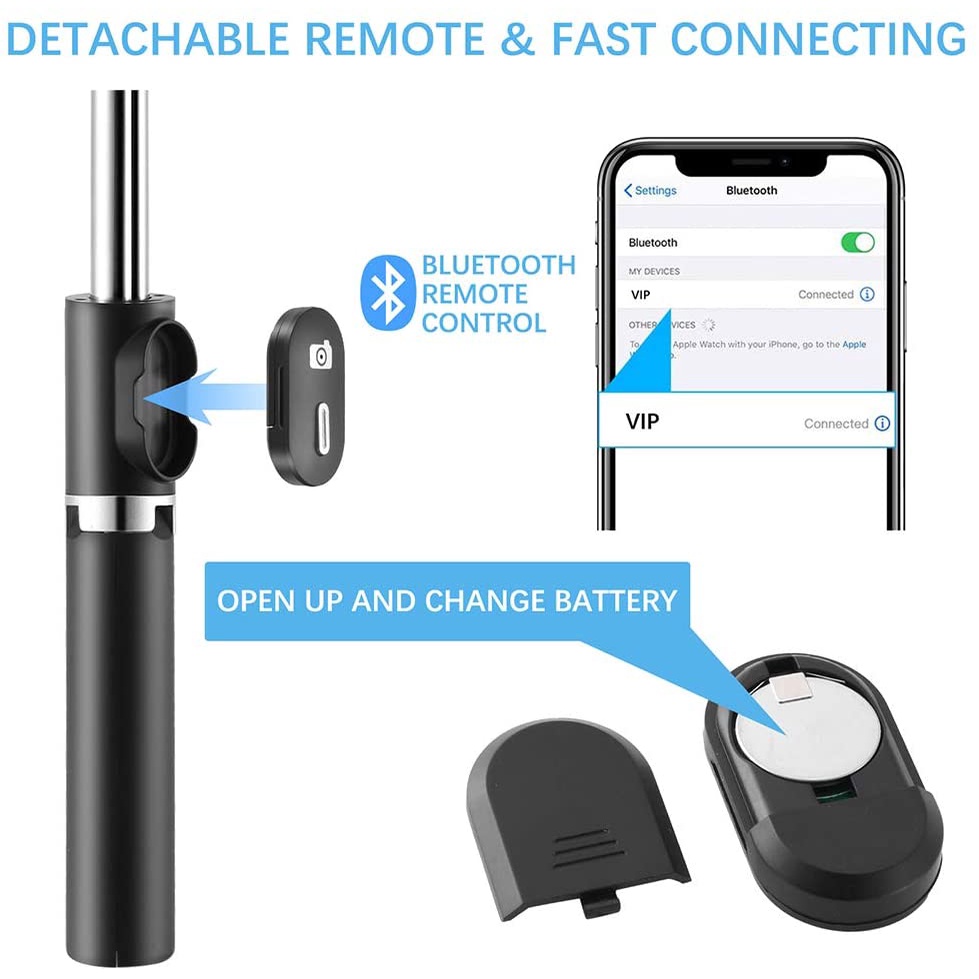 Gậy Tự Sướng 2021 Không Dây Có Đèn Và Điều Khiển Từ Xa Cho Iphone 12 / 11 / Xr / X / Pro Và Android | BigBuy360 - bigbuy360.vn