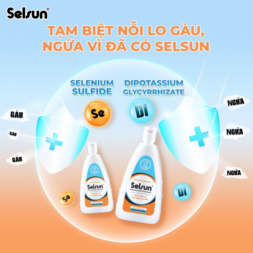 Dầu Gội Giảm Gàu, Làm Sạch Gàu Anti-Dandruff Shampoo Selsun 50ml