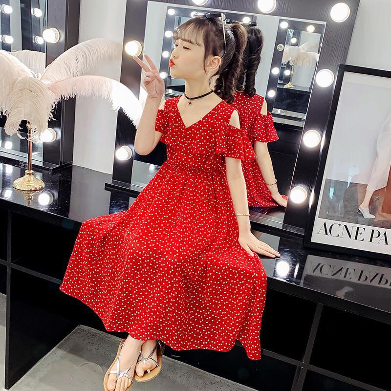 Váy cotton cho bé gái Đầm maxi trẻ em cao cấp thoáng mát full size Beeshop H21070