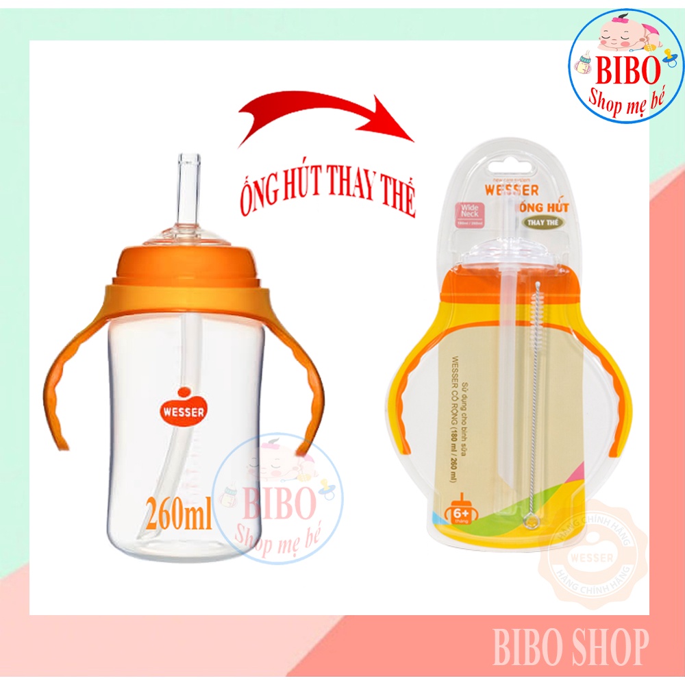 Ống hút thay thế cho bình cổ rộng Wesser 180ml/260ml và Cổ Hẹp