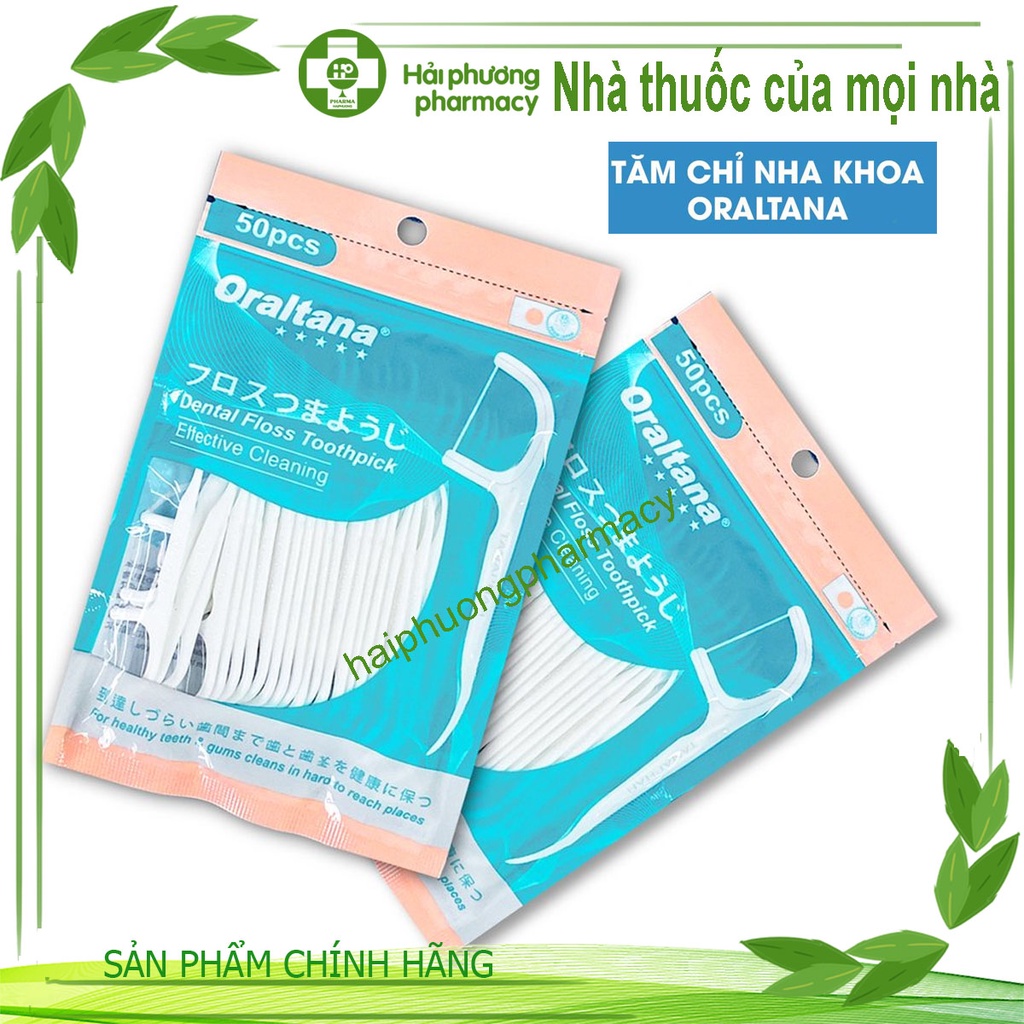 Combo 2 gói tăm chỉ nha khoa Oraltana (50 chiếc/ gói ) - Tăm chỉ tiện lợi