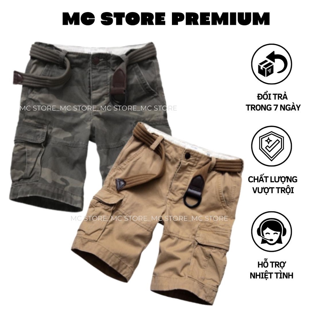 [FreeShip]Quần Short Túi Nắp Hộp Lửng Kaki Nam Cao Cấp Full Size 100kg Nhiều Màu MC STORE