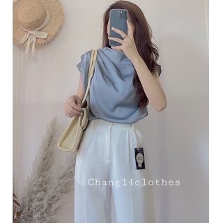 Áo sơ mi lụa cổ vạt chéo