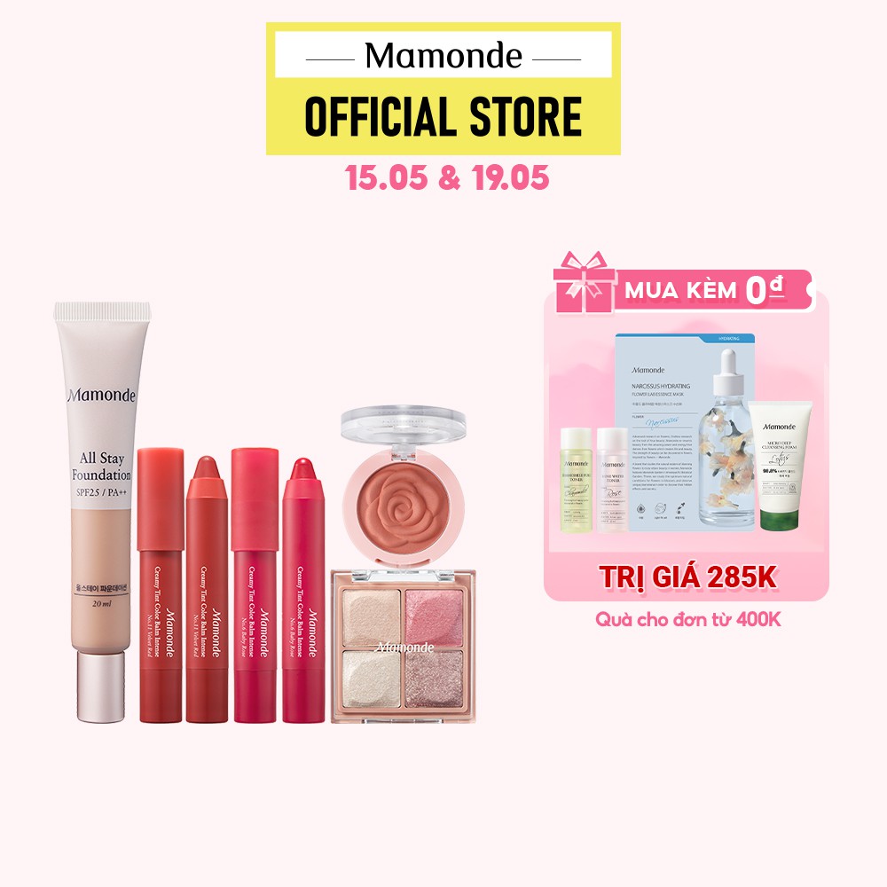 Bộ trang điểm cho lớp nền hoàn hảo và rạng rỡ Mamonde Perfect Makeup Routine