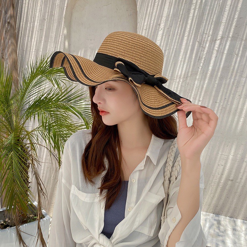 Mũ nón cói vành sóng cho mẹ và bé TUIDEPSTORE