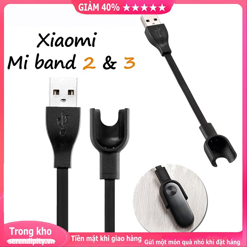 Dây cáp sạc dữ liệu USB dành cho đồng hồ thông minh cho Xiaomi Mi Band 2 / 3 wtach