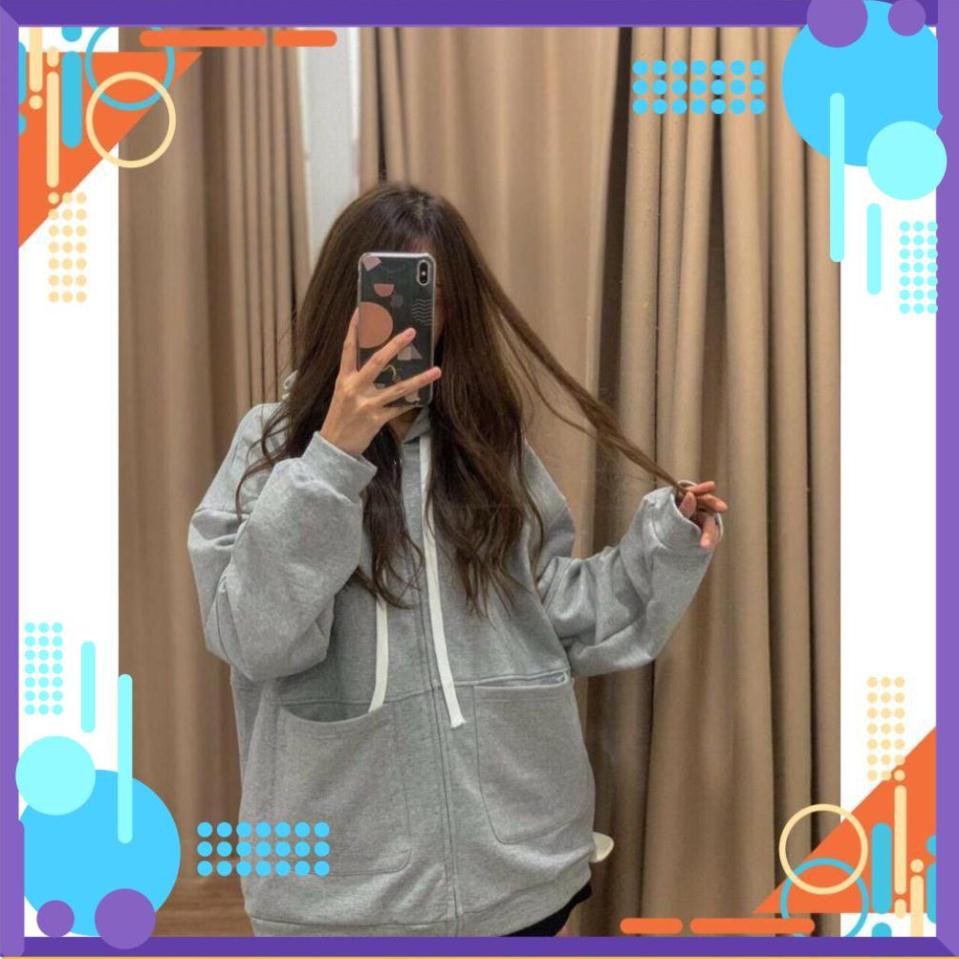 [Form Bao Đẹp] Áo Khoác trơn túi tròn vải nỉ ngoại form rộng thời trang AF | BigBuy360 - bigbuy360.vn