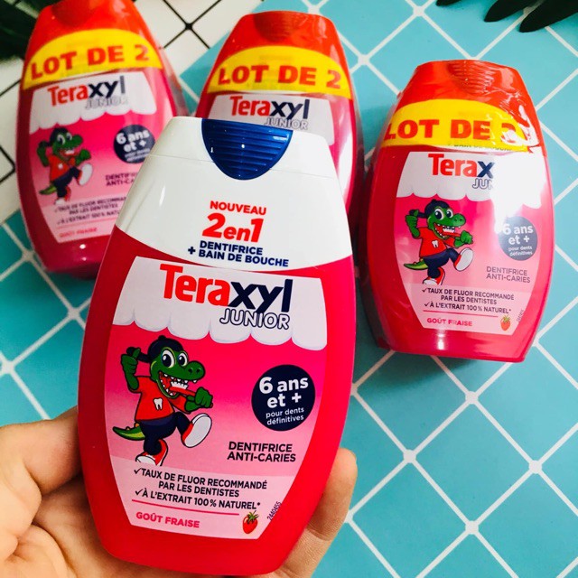 Kem đánh răng trẻ em 2en1 Teraxyl Junior 75ml Ouibeaute