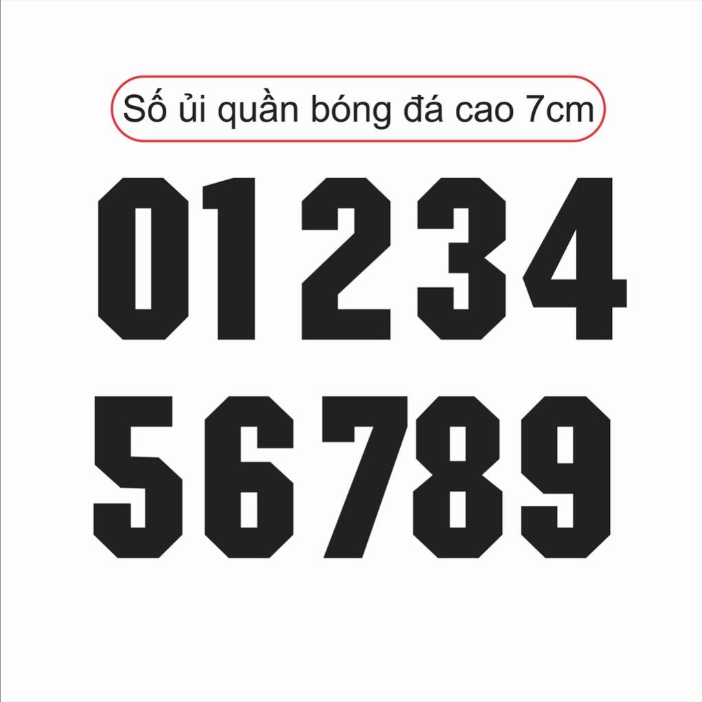 Số ủi quần bóng đá - Decal Số Ép Quần Áo Thể Thao - 4 màu Kích thước 7cm (Giá Sỉ) 2022
