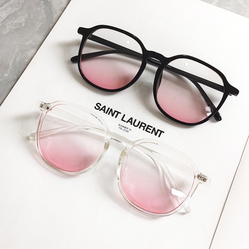 【Hàng Có Sẵn】Kính Mát Màu Đen Trơn Hình Oval Cho Nữ