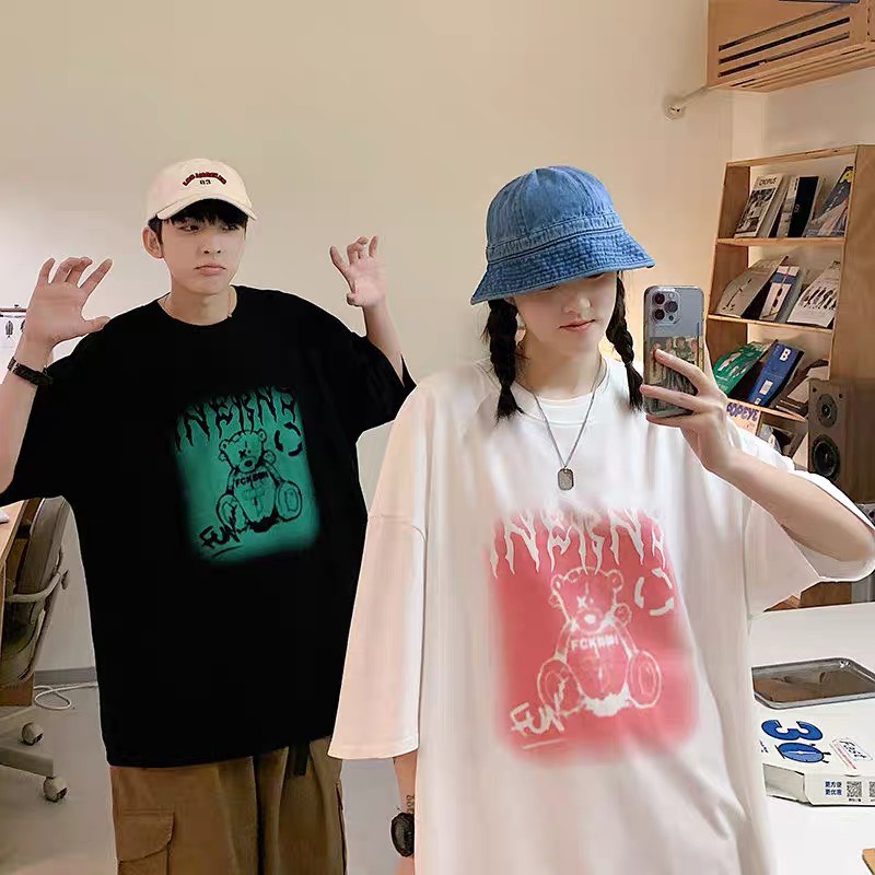 [HÀNG HÈ, KÈM QUÀ XINH] ÁO THUN, ÁO PHÔNG NAM NỮ GẤU SAID  TAY LỠ FORM RỘNG 2 MÀU ĐEN TRẮNG CỰC CHẤT TEENS FASHION