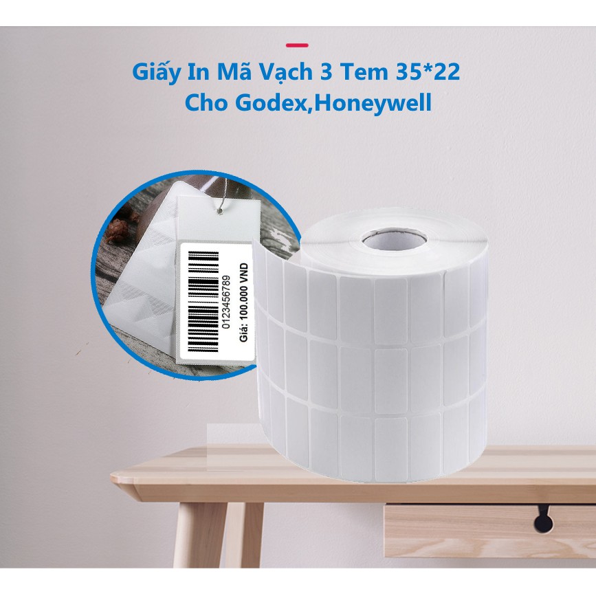 Combo 5 Cuộn Giấy In Mã Vạch 3 Tem 35*22 In Mực Cho Godex,Honeywell | BigBuy360 - bigbuy360.vn