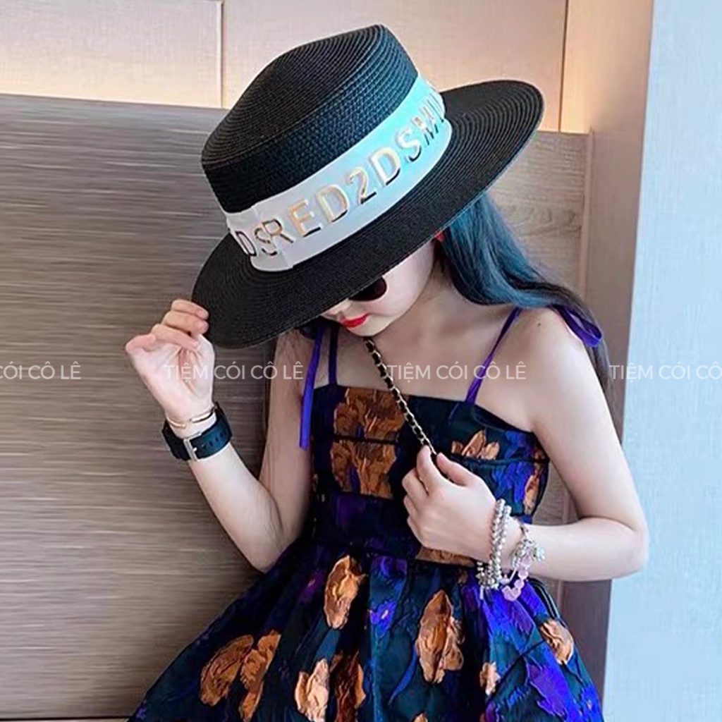 Nón gaucho viền chữ sang chảnh, mũ nữ phụ kiện thời trang đi biển, chụp ảnh - Tiệm Cói Cô Lê