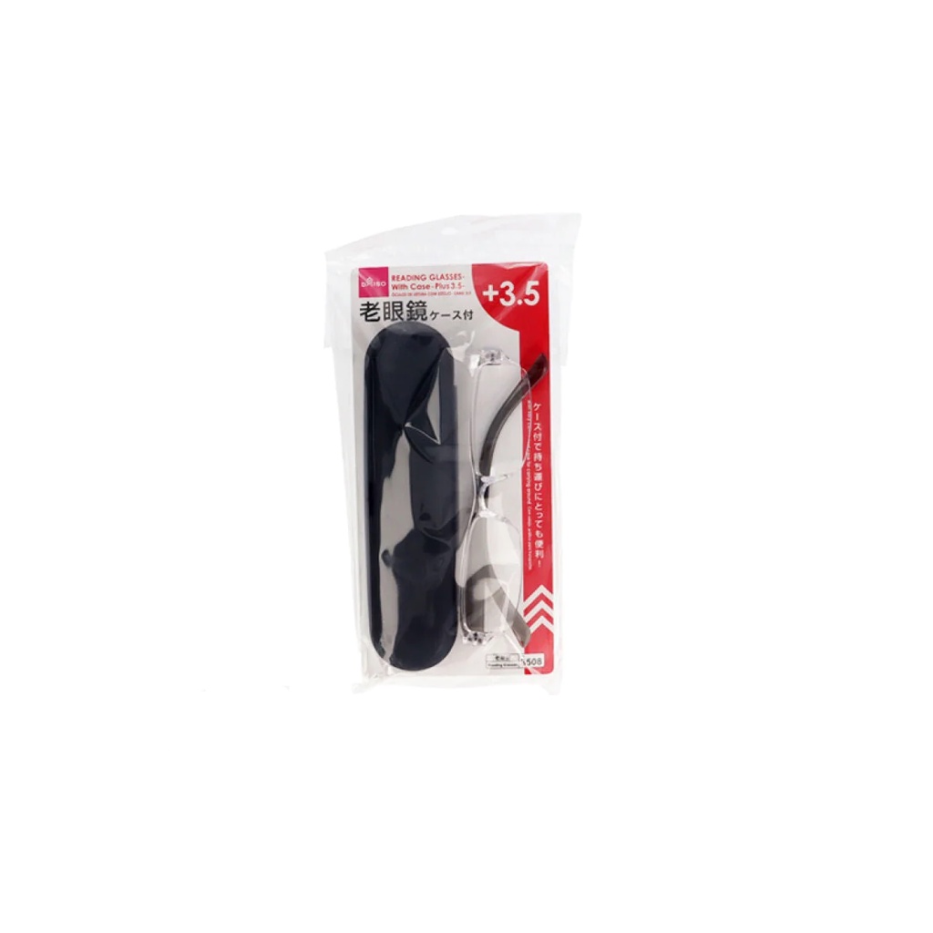 Daiso Kính Đọc Sách Có Hộp Đựng 3.5 Độ  Reading Glasses -With Case - Plus3.5-