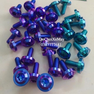 Ốc titan gr5 6li15 6ly15 6li dù to dày bắt ốp pô , dè , áo ...