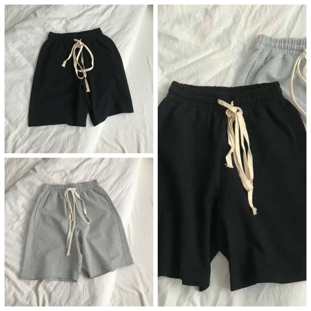 Quần đùi Unisex cạp chun BASIC quần short nam nữ thể thao buộc dây đi chơi chất thun mềm mát - CUTEZOO