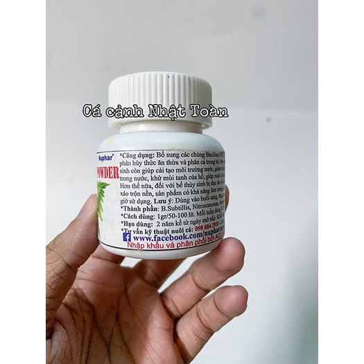 NUPHAR BACTER POWDER VI SINH TRONG NƯỚC KHỬ ĐỘC HỒ CÁ NON BỘ