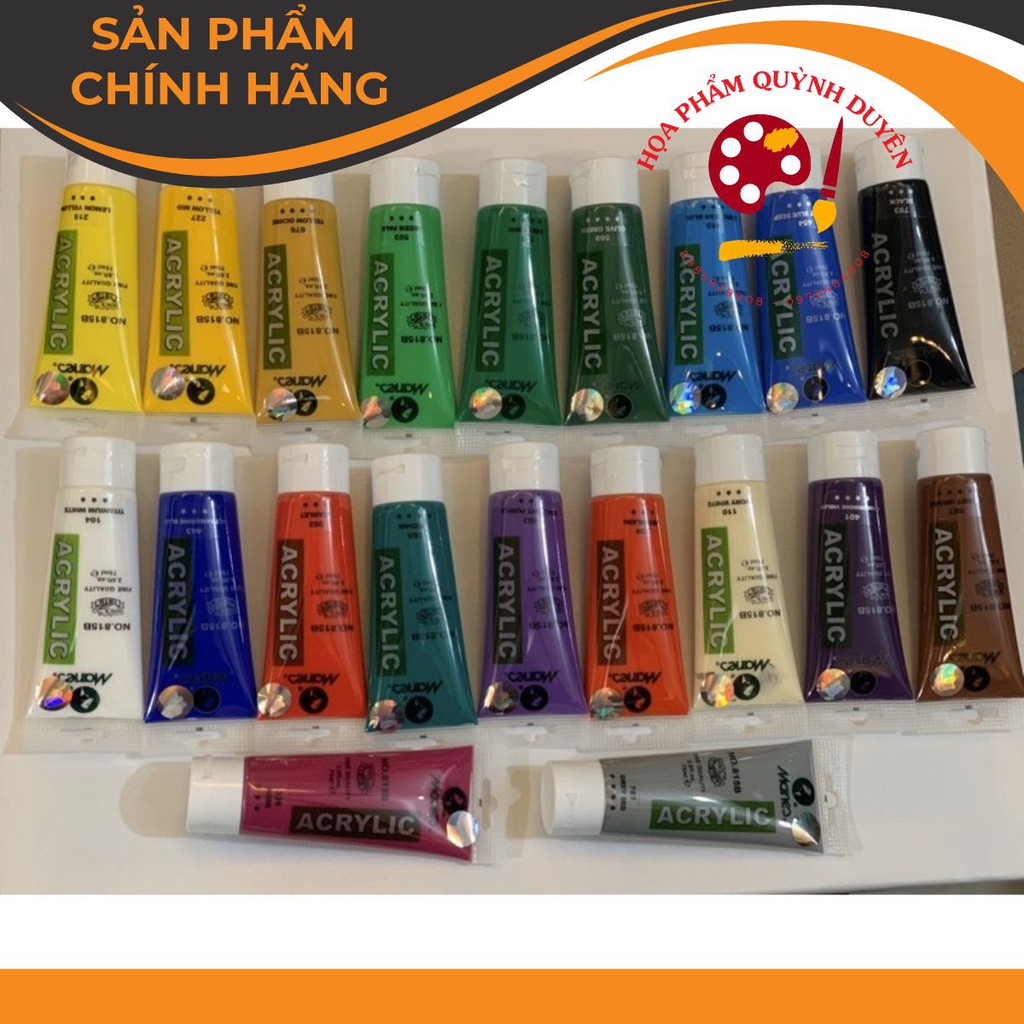 Màu Acrylic Maries tuýp 75ml cao cấp, màu vẽ trên giấy,toan , vẽ vải, giầy dép, vẽ thuỷ tinh, vẽ gỗ