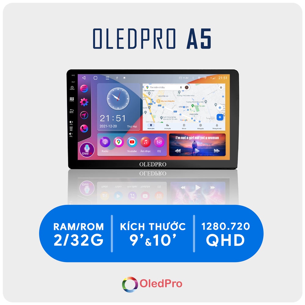 Màn Hình DVD Android Ô Tô OLED PRO A5 Chính Hãng RAM 2G ROM 32G Bảo Hành 18 Tháng màn hình android ô tô đầu dvd ô tô