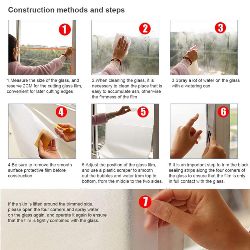 Sticker PVC dán bảo vệ cửa kính phòng tắm chống tia cực tím UV hiệu ứng màu cầu vồng