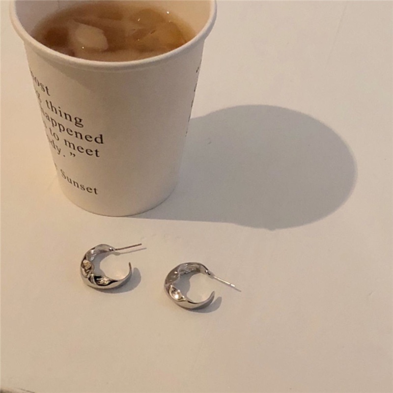 Bông Tai Mạ Bạc 925 Kiểu Dáng Đơn Giản Phong Cách Hàn Quốc 19379