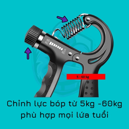 [HÀNG XỊN] Kìm Bóp Tay, Kìm Tập Cơ Tay, Dụng Cụ Tập Gym Tại Nhà Điều Chỉnh Lực Có Đếm 5-60kg